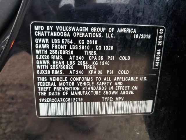 Photo 12 VIN: 1V2ER2CA7KC512219 - VOLKSWAGEN ATLAS 