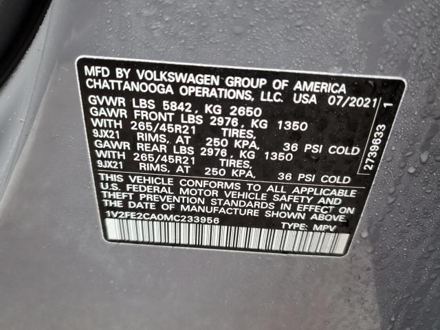 Photo 13 VIN: 1V2FE2CA0MC233956 - VOLKSWAGEN ATLAS CROS 