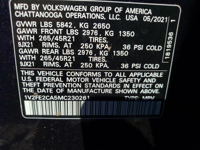 Photo 12 VIN: 1V2FE2CA5MC230261 - VOLKSWAGEN ATLAS 