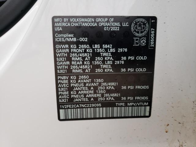 Photo 13 VIN: 1V2FE2CA7NC229095 - VOLKSWAGEN ATLAS CROS 