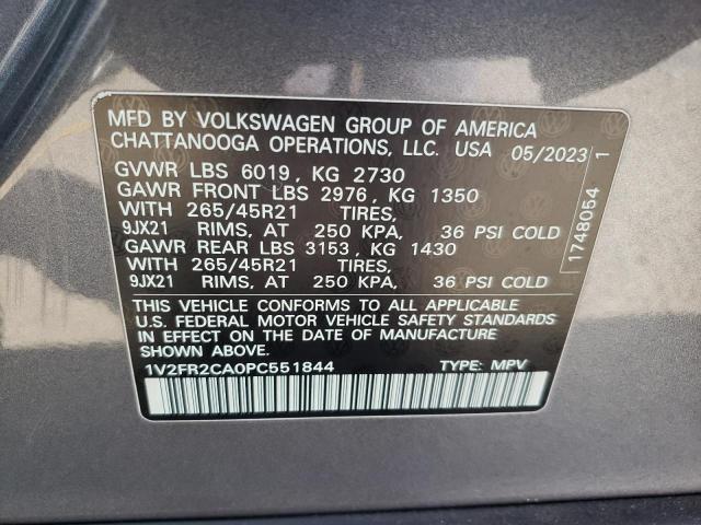 Photo 13 VIN: 1V2FR2CA0PC551844 - VOLKSWAGEN ATLAS SEL 