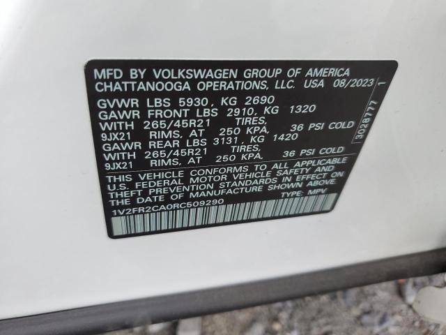 Photo 12 VIN: 1V2FR2CA0RC509290 - VOLKSWAGEN ATLAS SEL 