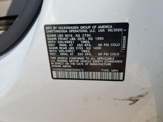 Photo 12 VIN: 1V2FR2CA5MC505972 - VOLKSWAGEN ATLAS SEL 