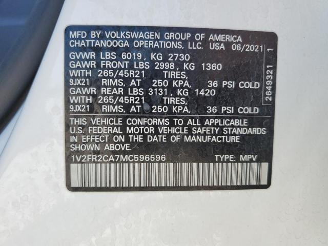 Photo 13 VIN: 1V2FR2CA7MC596596 - VOLKSWAGEN ATLAS 