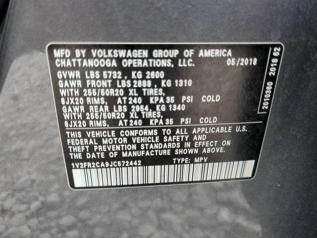 Photo 12 VIN: 1V2FR2CA9JC572442 - VOLKSWAGEN ATLAS SE 