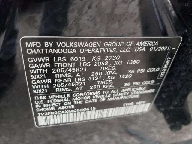 Photo 12 VIN: 1V2FR2CAXMC560515 - VOLKSWAGEN ATLAS SEL 