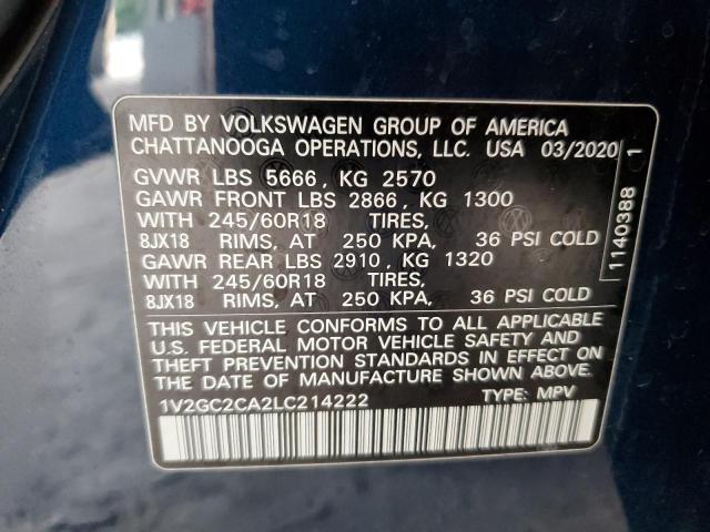 Photo 9 VIN: 1V2GC2CA2LC214222 - VOLKSWAGEN ATLAS CROS 