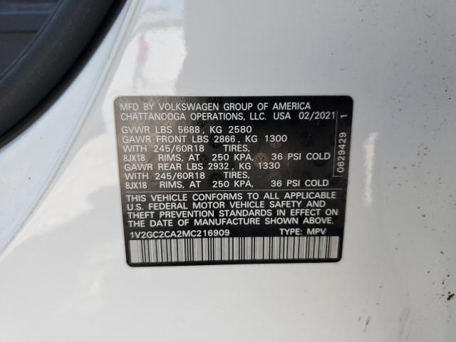 Photo 12 VIN: 1V2GC2CA2MC216909 - VOLKSWAGEN ATLAS CROS 