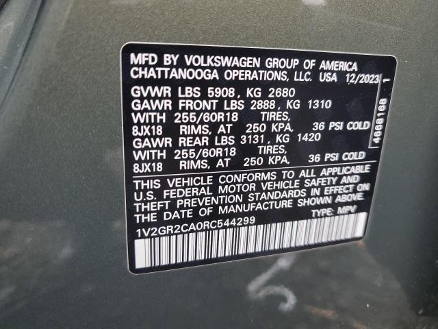 Photo 12 VIN: 1V2GR2CA0RC544299 - VOLKSWAGEN ATLAS PEAK 