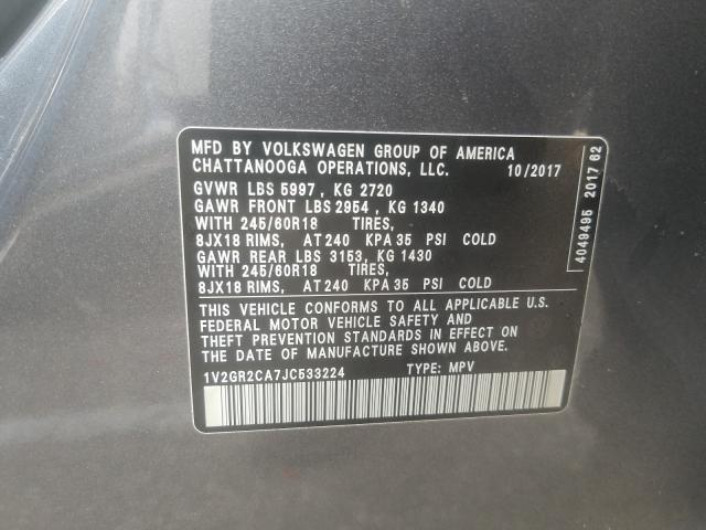 Photo 9 VIN: 1V2GR2CA7JC533224 - VOLKSWAGEN ATLAS S 