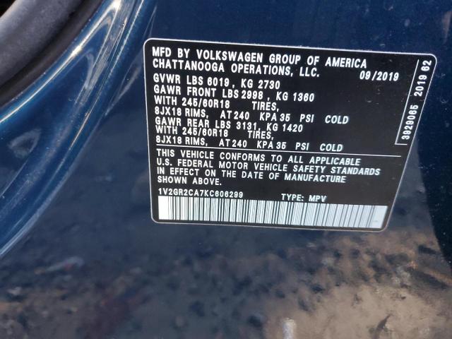 Photo 12 VIN: 1V2GR2CA7KC606299 - VOLKSWAGEN ATLAS 