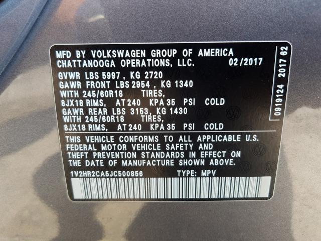 Photo 9 VIN: 1V2HR2CA5JC500856 - VOLKSWAGEN ATLAS 