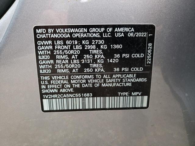 Photo 13 VIN: 1V2HR2CA5NC551683 - VOLKSWAGEN ATLAS SE 