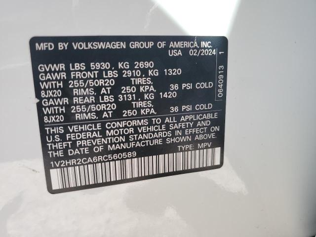 Photo 12 VIN: 1V2HR2CA6RC560589 - VOLKSWAGEN ATLAS SE 