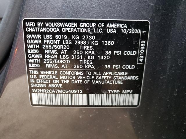 Photo 13 VIN: 1V2HR2CA7MC540912 - VOLKSWAGEN ATLAS SE 