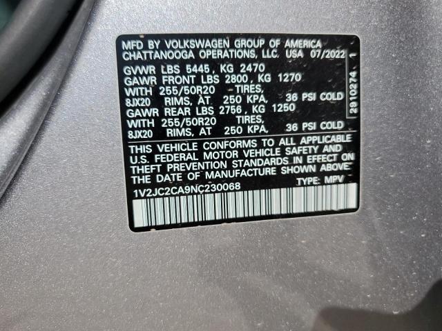 Photo 12 VIN: 1V2JC2CA9NC230068 - VOLKSWAGEN ATLAS CROS 