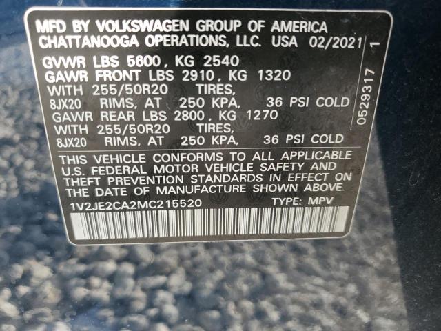 Photo 12 VIN: 1V2JE2CA2MC215520 - VOLKSWAGEN ATLAS CROS 