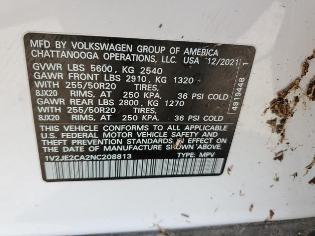 Photo 12 VIN: 1V2JE2CA2NC208813 - VOLKSWAGEN ATLAS 