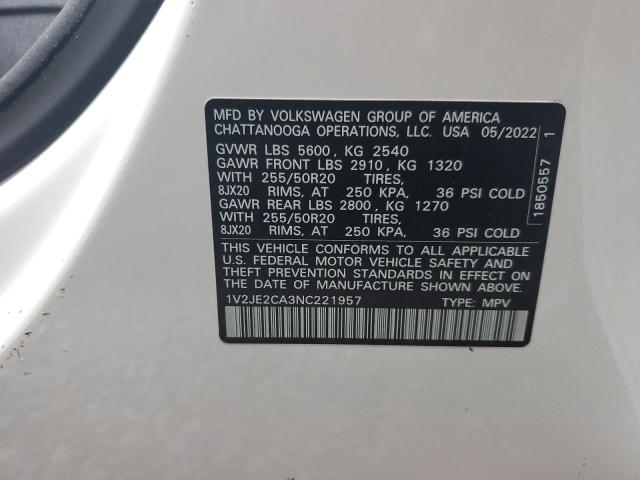 Photo 13 VIN: 1V2JE2CA3NC221957 - VOLKSWAGEN ATLAS CROS 