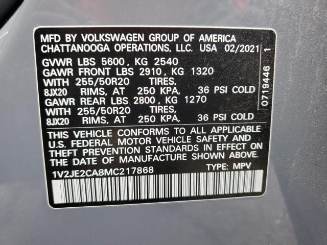 Photo 12 VIN: 1V2JE2CA8MC217868 - VOLKSWAGEN ATLAS CROS 