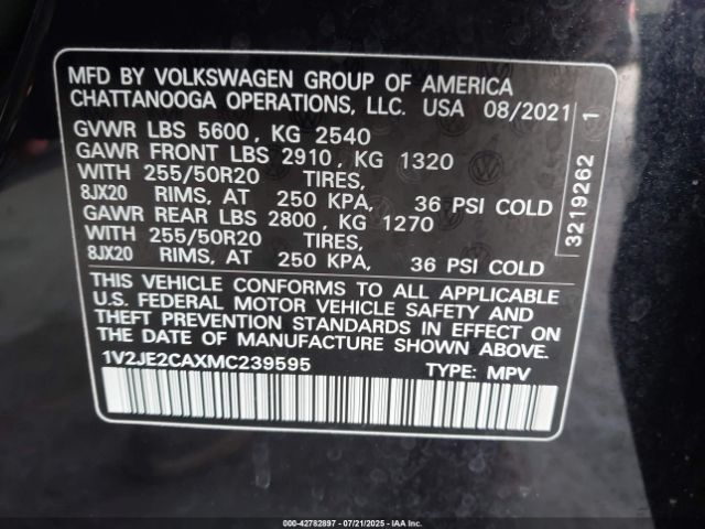 Photo 8 VIN: 1V2JE2CAXMC239595 - VOLKSWAGEN ATLAS CROSS SPORT 