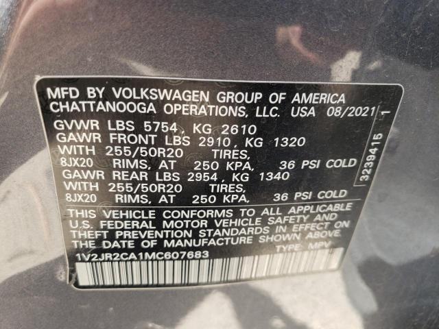 Photo 12 VIN: 1V2JR2CA1MC607683 - VOLKSWAGEN ATLAS 