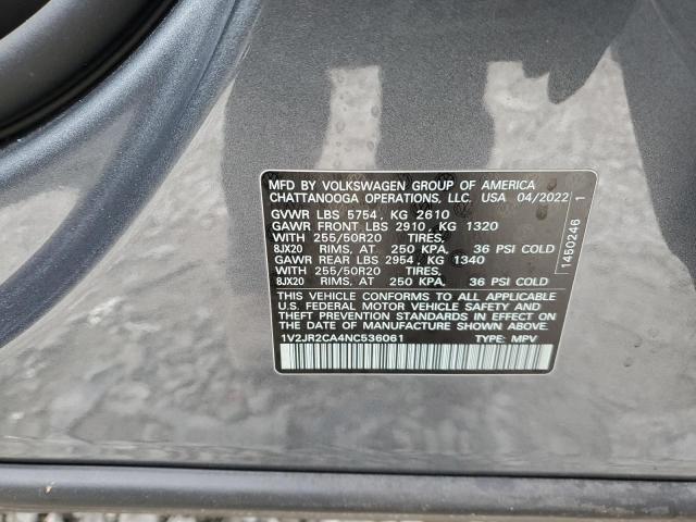 Photo 12 VIN: 1V2JR2CA4NC536061 - VOLKSWAGEN ATLAS SE 