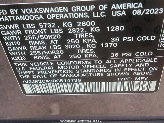 Photo 8 VIN: 1V2JR2CA9RC514739 - VOLKSWAGEN ATLAS 