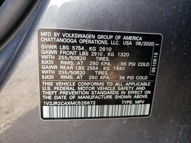 Photo 9 VIN: 1V2JR2CAXMC525872 - VOLKSWAGEN ATLAS SE 