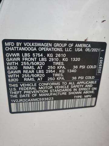 Photo 13 VIN: 1V2JR2CAXMC593623 - VOLKSWAGEN ATLAS SE 