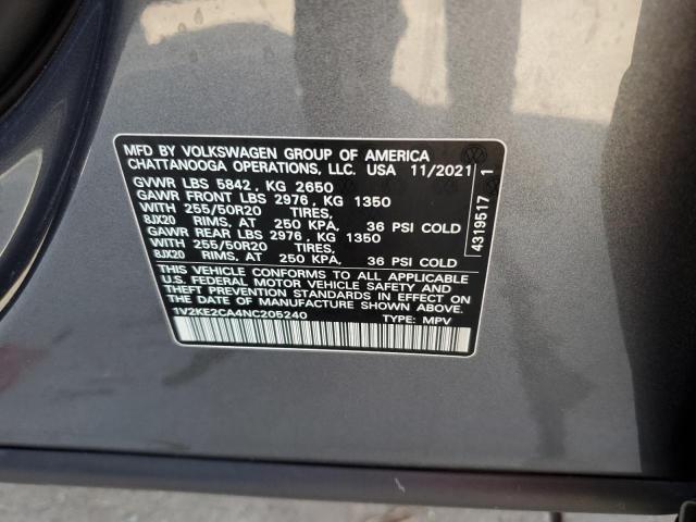 Photo 9 VIN: 1V2KE2CA4NC205240 - VOLKSWAGEN ATLAS CROS 