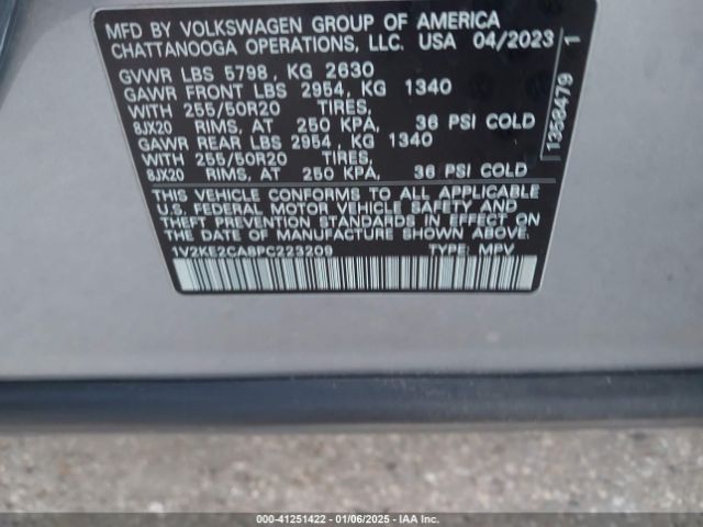 Photo 8 VIN: 1V2KE2CA8PC223209 - VOLKSWAGEN ATLAS 