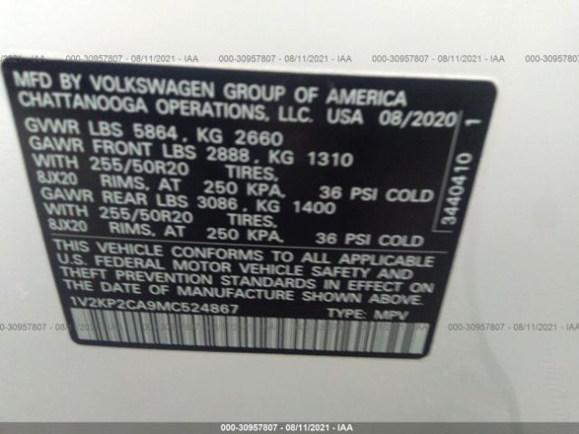 Photo 8 VIN: 1V2KP2CA9MC524867 - VOLKSWAGEN ATLAS 