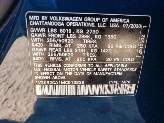 Photo 12 VIN: 1V2KR2CA1MC513839 - VOLKSWAGEN ATLAS SE 