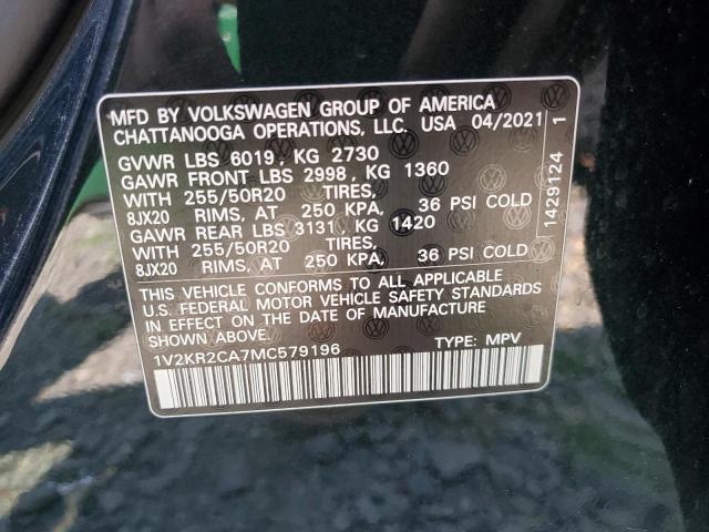 Photo 12 VIN: 1V2KR2CA7MC579196 - VOLKSWAGEN ATLAS 