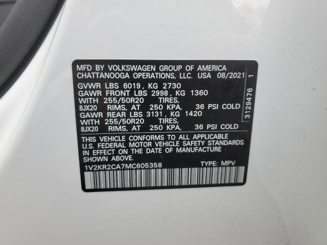 Photo 12 VIN: 1V2KR2CA7MC605358 - VOLKSWAGEN ATLAS 