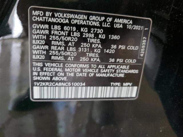 Photo 12 VIN: 1V2KR2CA8NC510034 - VOLKSWAGEN ATLAS 