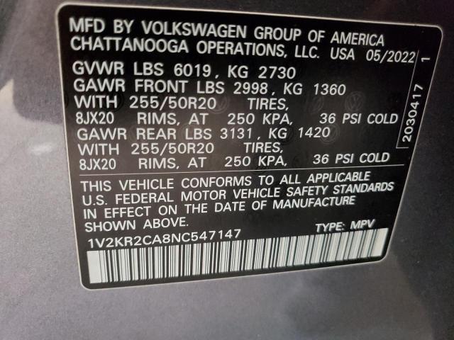 Photo 13 VIN: 1V2KR2CA8NC547147 - VOLKSWAGEN ATLAS SE 