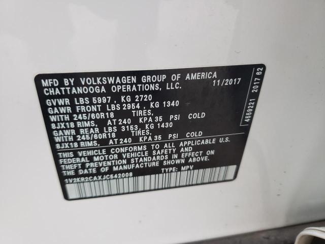 Photo 12 VIN: 1V2KR2CAXJC542008 - VOLKSWAGEN ATLAS SE 