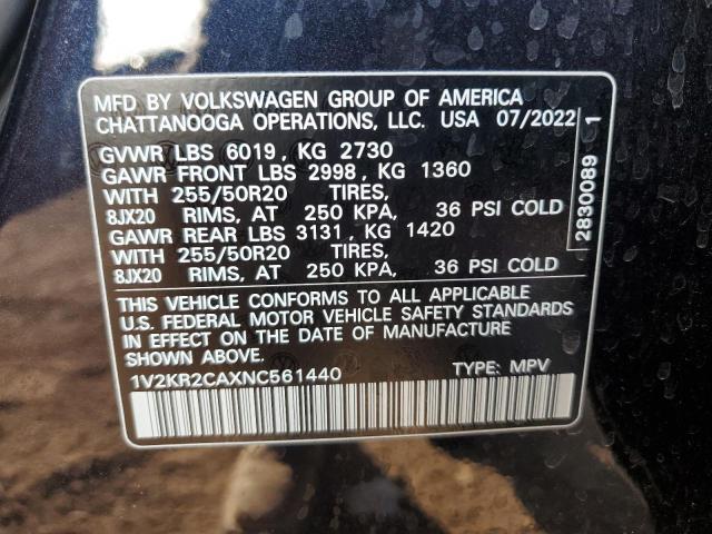 Photo 12 VIN: 1V2KR2CAXNC561440 - VOLKSWAGEN ATLAS SE 