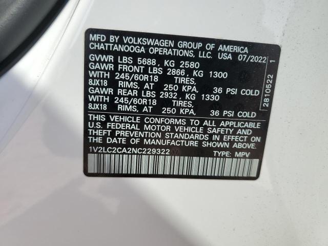 Photo 13 VIN: 1V2LC2CA2NC229322 - VOLKSWAGEN ATLAS CROS 