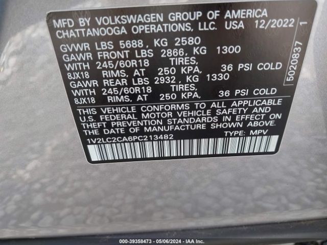 Photo 8 VIN: 1V2LC2CA6PC213482 - VOLKSWAGEN ATLAS CROSS SPORT 