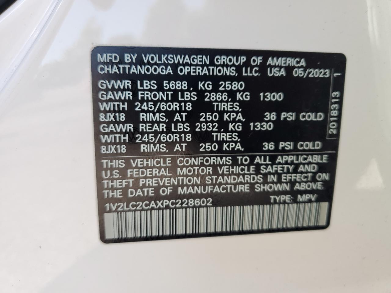 Photo 12 VIN: 1V2LC2CAXPC228602 - VOLKSWAGEN ATLAS 