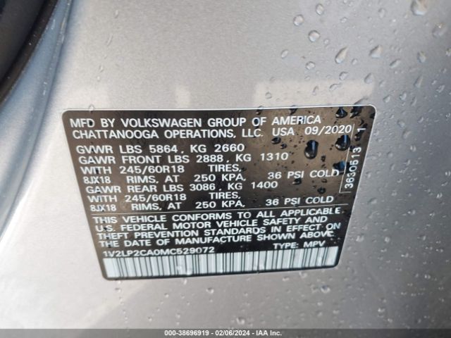 Photo 8 VIN: 1V2LP2CA0MC529072 - VOLKSWAGEN ATLAS 