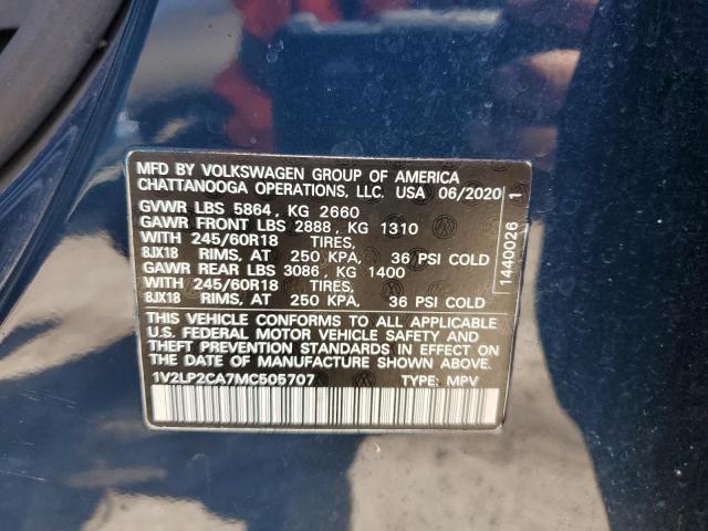 Photo 12 VIN: 1V2LP2CA7MC505707 - VOLKSWAGEN ATLAS 