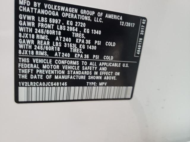 Photo 12 VIN: 1V2LR2CA0JC548145 - VOLKSWAGEN ATLAS SE 