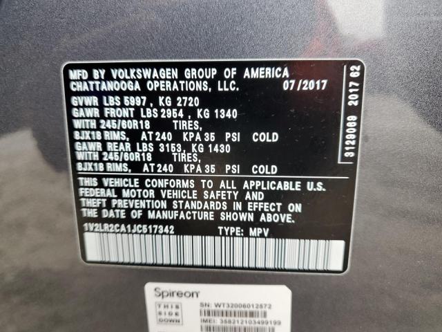 Photo 12 VIN: 1V2LR2CA1JC517342 - VOLKSWAGEN ATLAS SE 