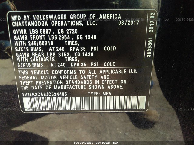 Photo 8 VIN: 1V2LR2CA6JC524495 - VOLKSWAGEN ATLAS 