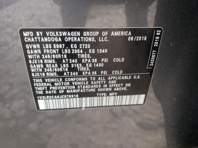 Photo 12 VIN: 1V2LR2CA6JC579318 - VOLKSWAGEN ATLAS SE 