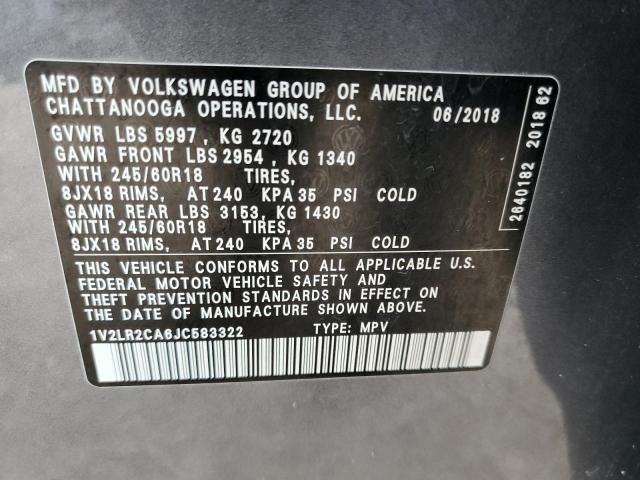 Photo 12 VIN: 1V2LR2CA6JC583322 - VOLKSWAGEN ATLAS 